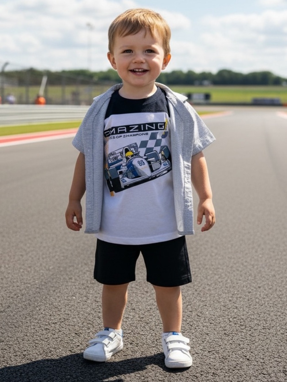Tony Hawk. Kids Grey Striped Short-Sleeve ButtonUp w/ T-shirt & Shorts Set